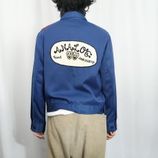 画像3: 60's TOPPMASTER "ANALOG hand embroidery" 猫目ボタン チェーン刺繍 ワークジャケット SIZE38R (3)