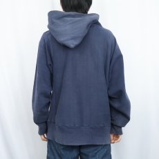 画像3: 80's Champion REVERSE WEAVE トリコタグ USA製 内縫い 目無し スウェットフーディー NAVY L (3)