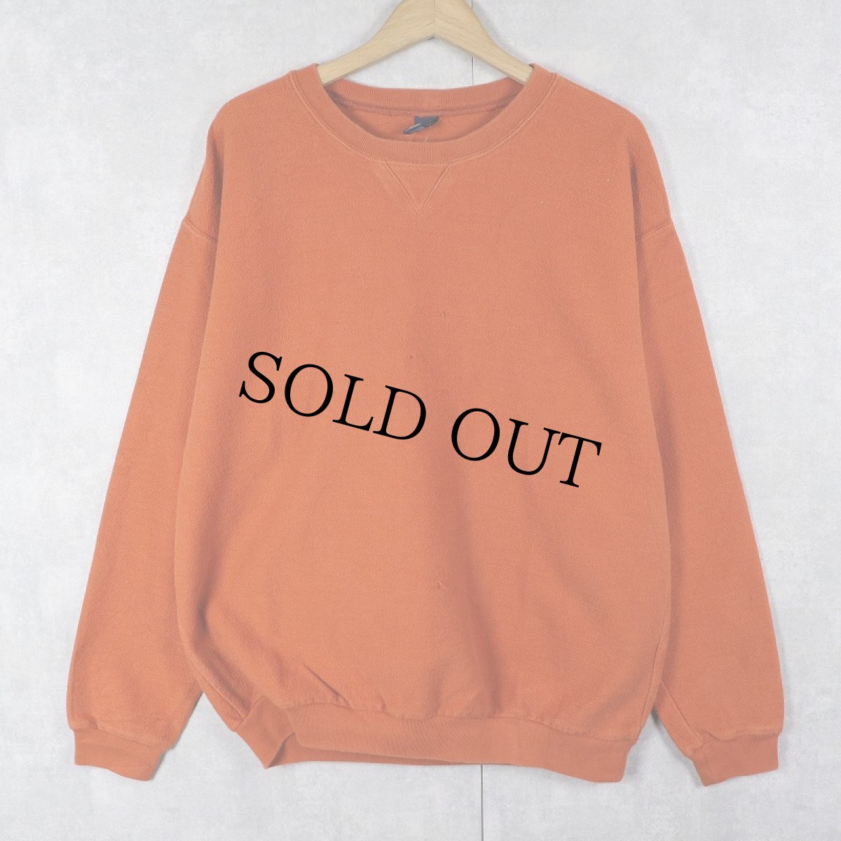 画像1: 90's LANDS'END USA製 前V 鹿の子スウェット L (1)