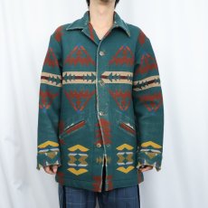 画像2: 80's PENDLETON USA製 ネイティブ柄 ウールジャケット M (2)