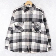画像1: 90's FIVE BROTHER ブロックチェック柄 ヘビーネルシャツ  (1)