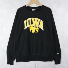 画像1: Champion REVERSE WEAVE "IOWA" プリントスウェット BLACK L (1)