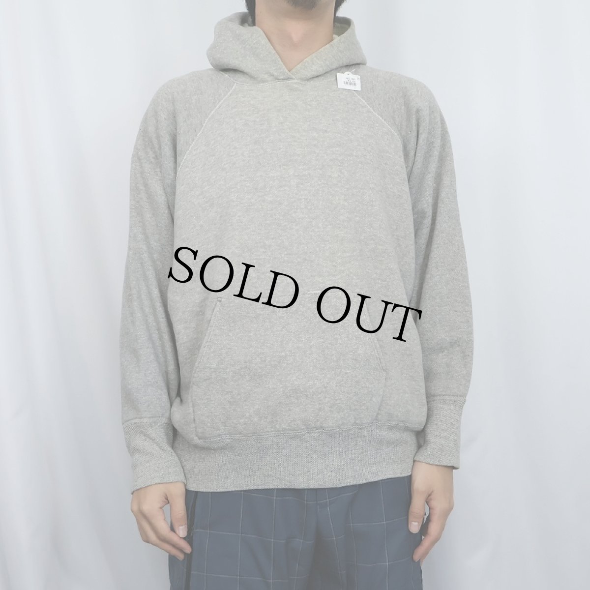 画像2: 60's 裏サーマル 無地ラグランスウェットフーディー  (2)