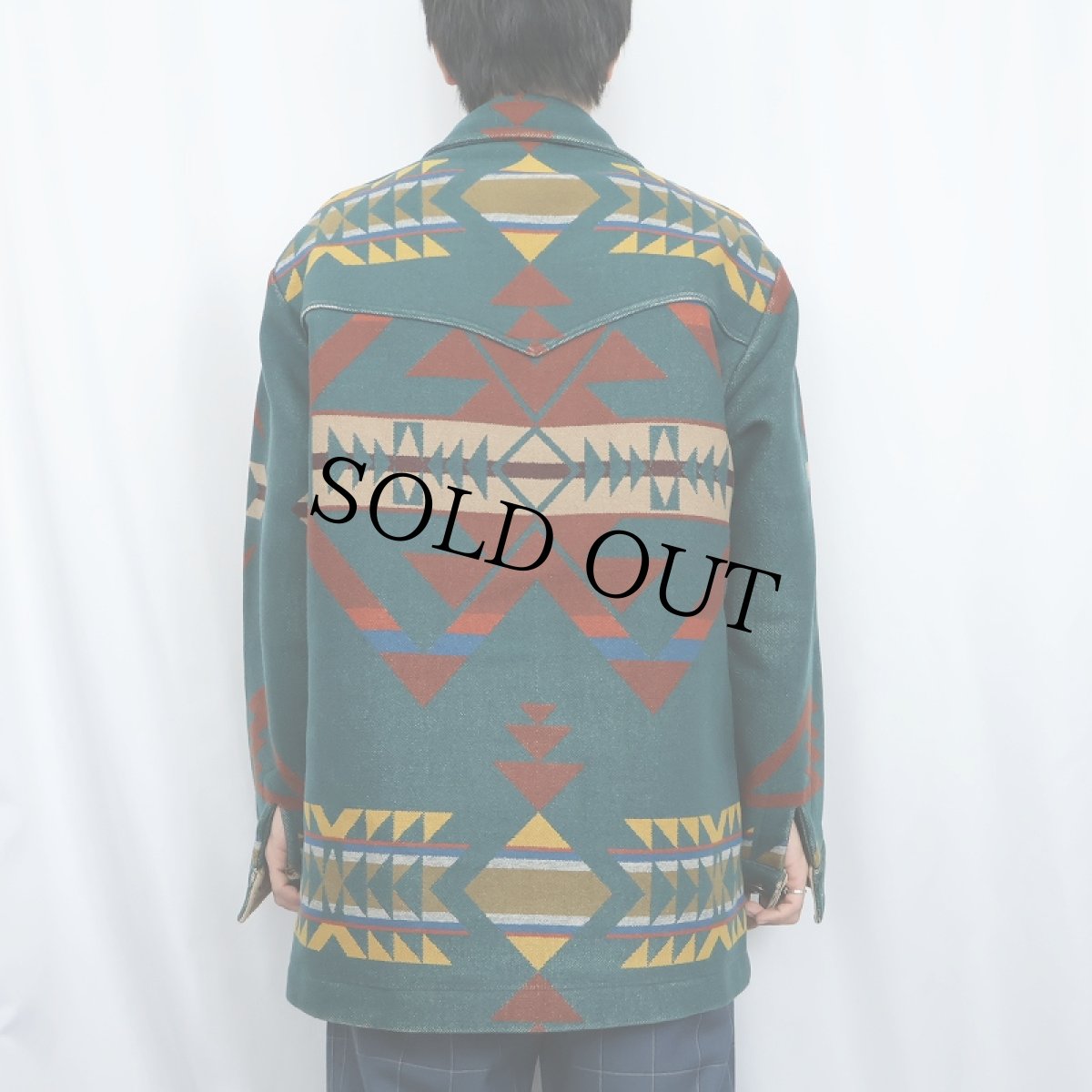 画像3: 80's PENDLETON USA製 ネイティブ柄 ウールジャケット M (3)