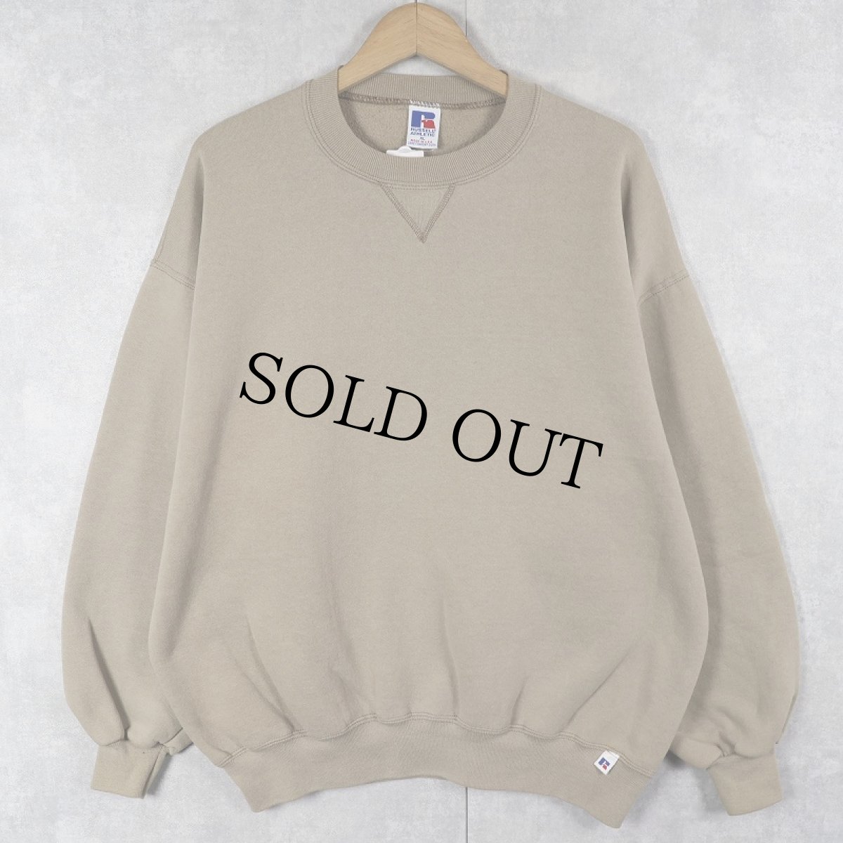 画像1: 90's RUSSELL ATHLETIC USA製 前V 無地スウェット XL (1)