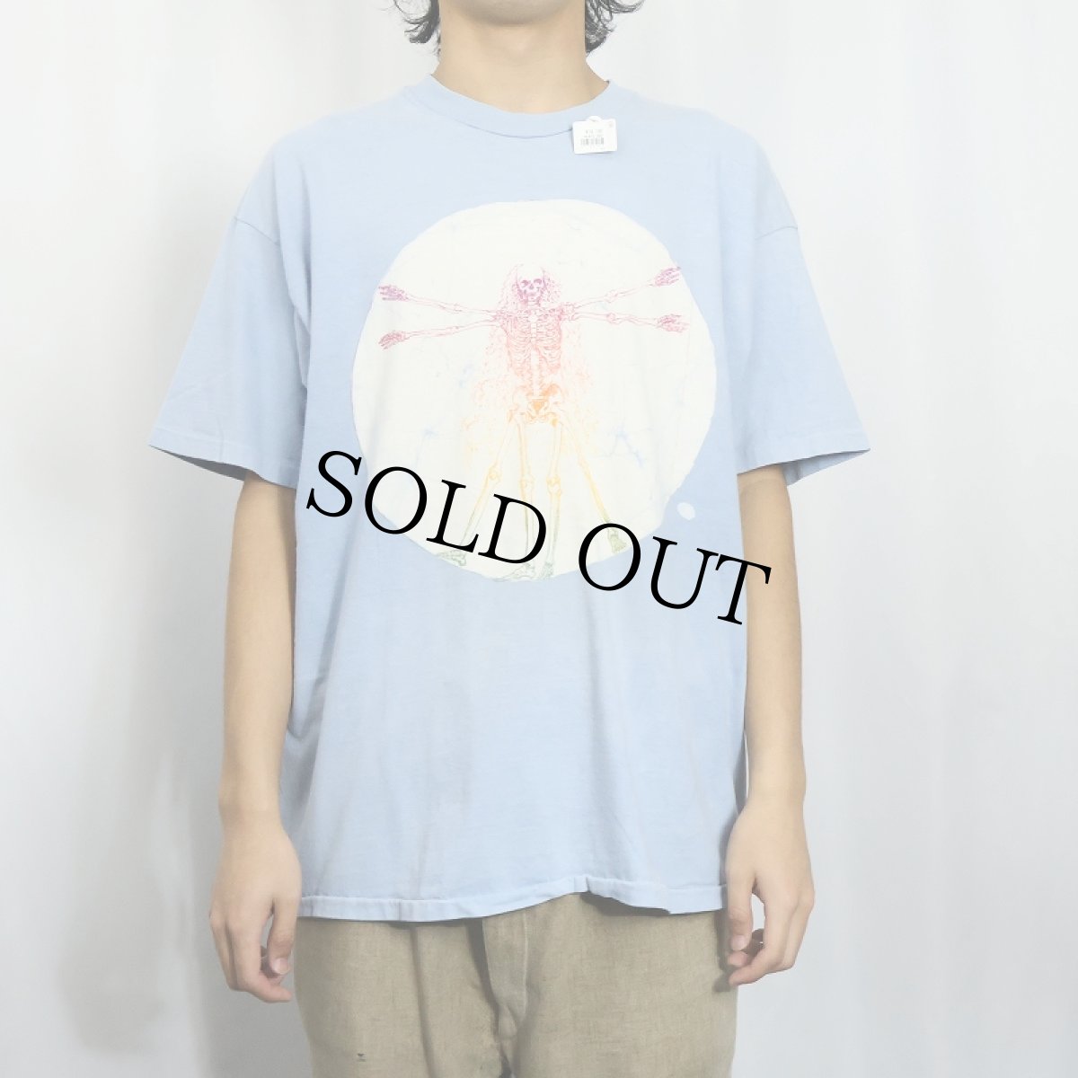 画像2: 90's USA製 ウィトルウィウス的人体図 パロディプリントTシャツ XL (2)