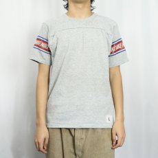 画像2: 70's NIKE オレンジタグ USA製 ロゴプリントフットボールTシャツ L (2)