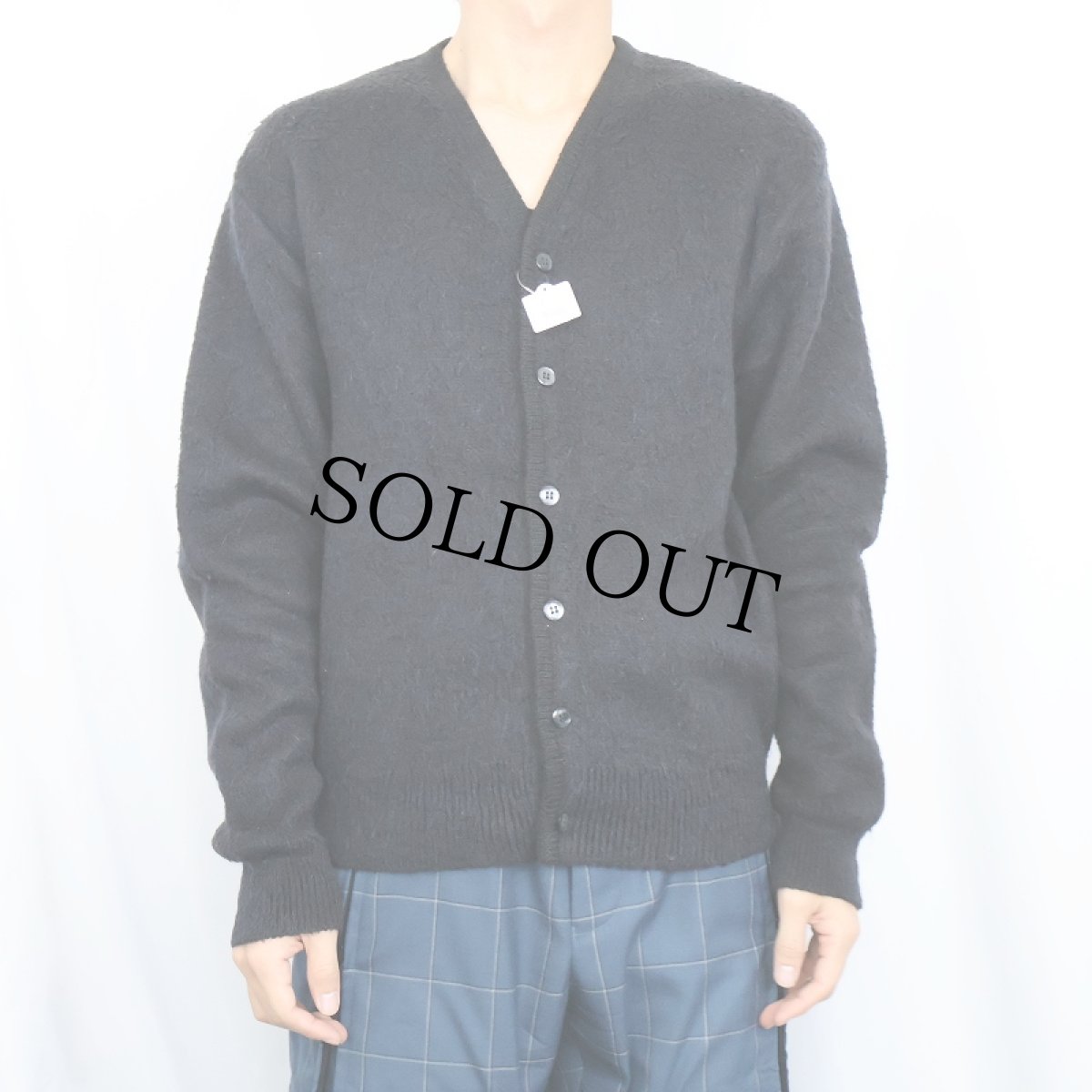 画像2: 60's Sears KINGS ROAD モヘアニットカーディガン BLACK M (2)