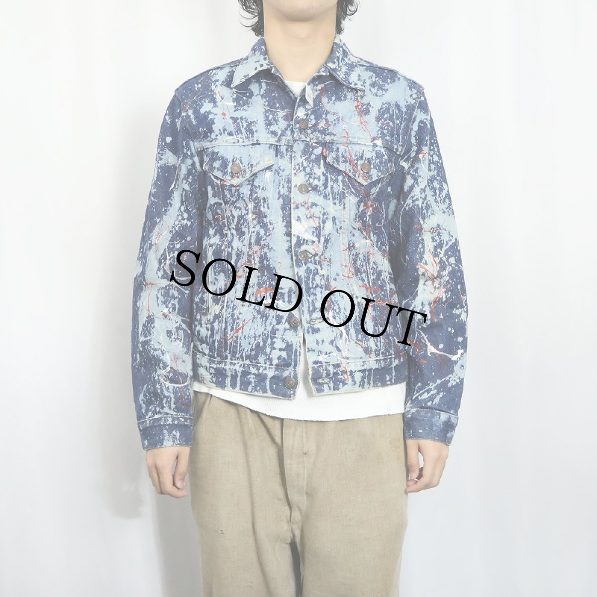画像2: 80's Levi's USA製 70506-0216 ペンキペイント デニムジャケット SIZE38R (2)