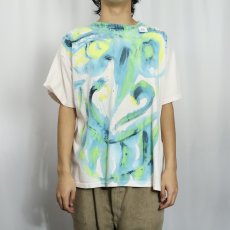 画像2: 90's University Wear USA製 ハンドペイントTシャツ L (2)
