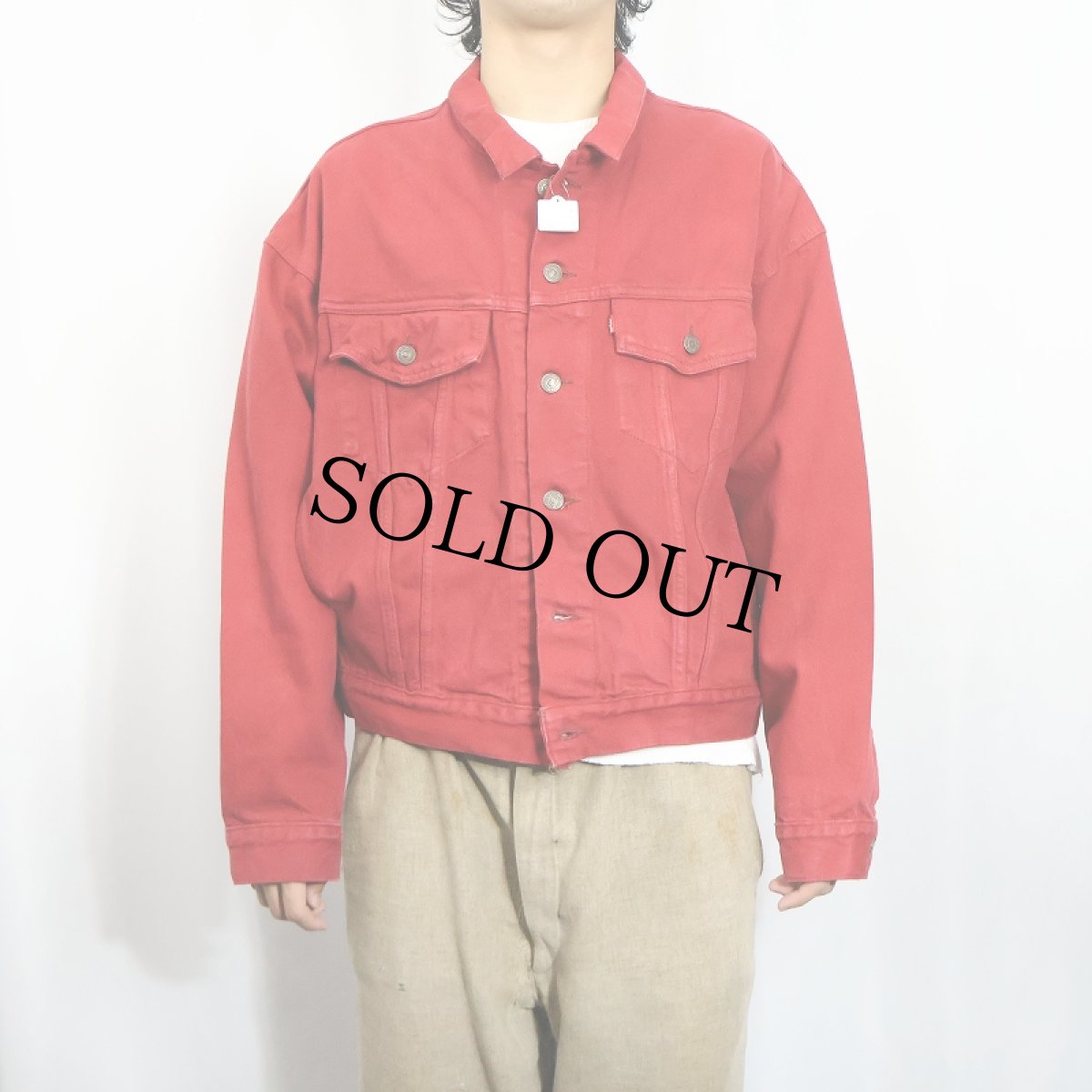 画像2: 90's Levi's 70598 USA製 後染め カラーデニムジャケット M (2)