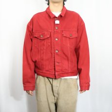 画像2: 90's Levi's 70598 USA製 後染め カラーデニムジャケット M (2)
