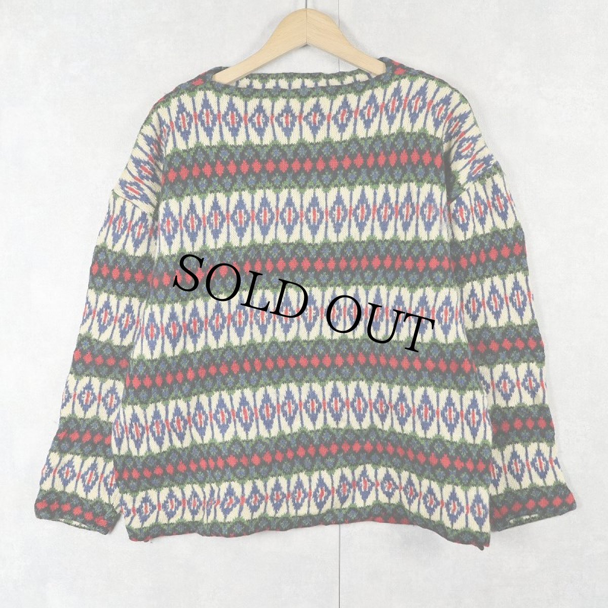 画像1: 60〜70's Original Iceland from Jersey Modeller of Sweden フェアアイル柄 ウールニットセーター (1)