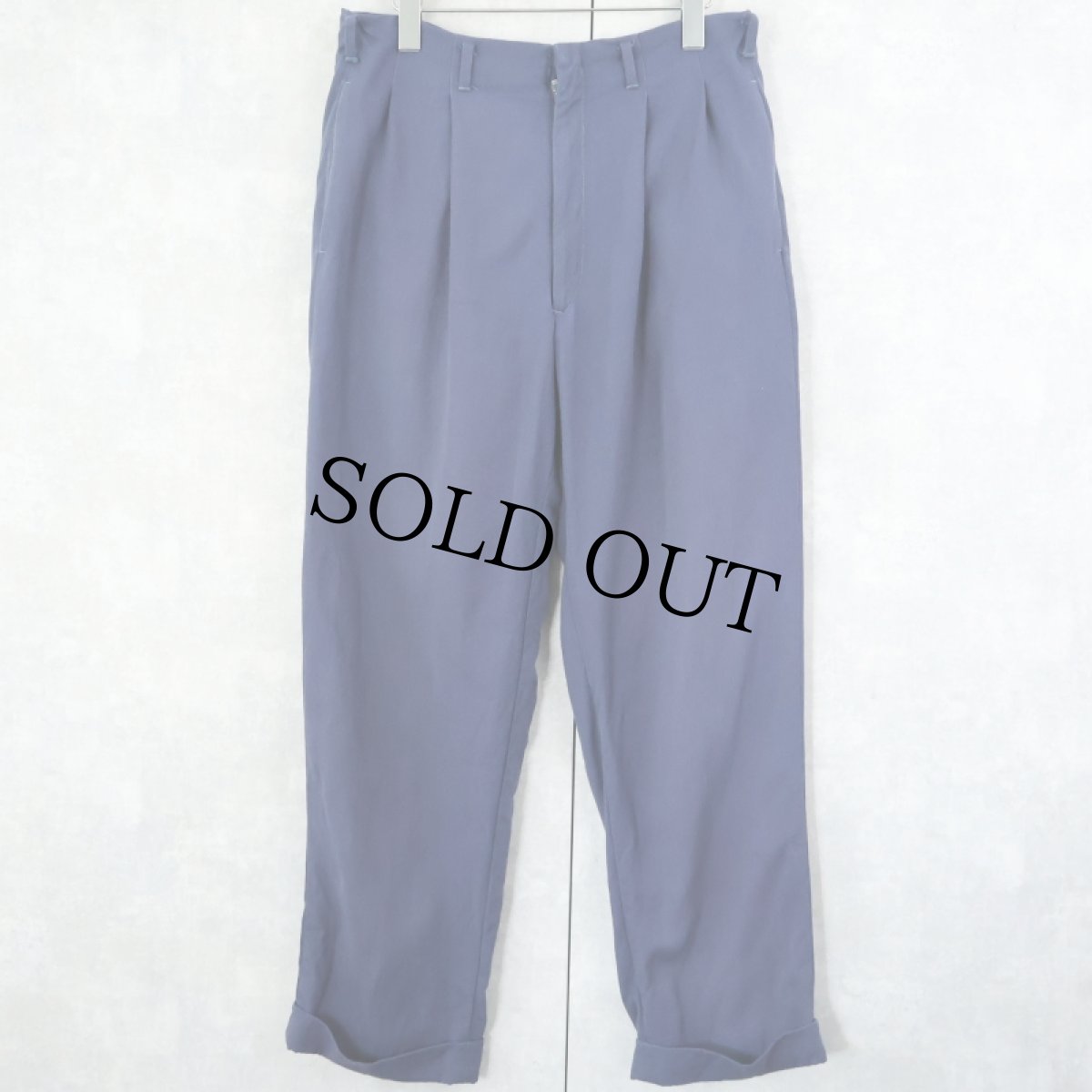 画像1: 50〜60's 2タック レーヨンスラックス W32 (1)