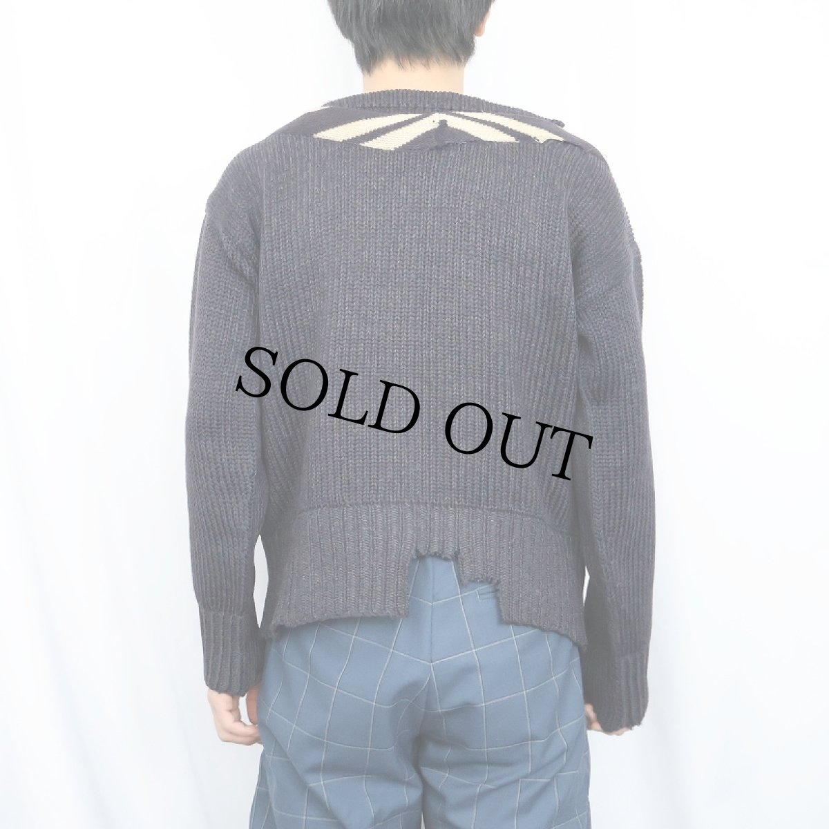 画像4: 〜50's ウールニットセーター NAVY (4)