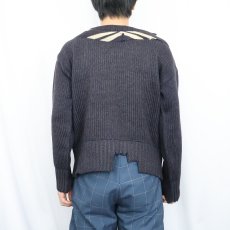 画像4: 〜50's ウールニットセーター NAVY (4)