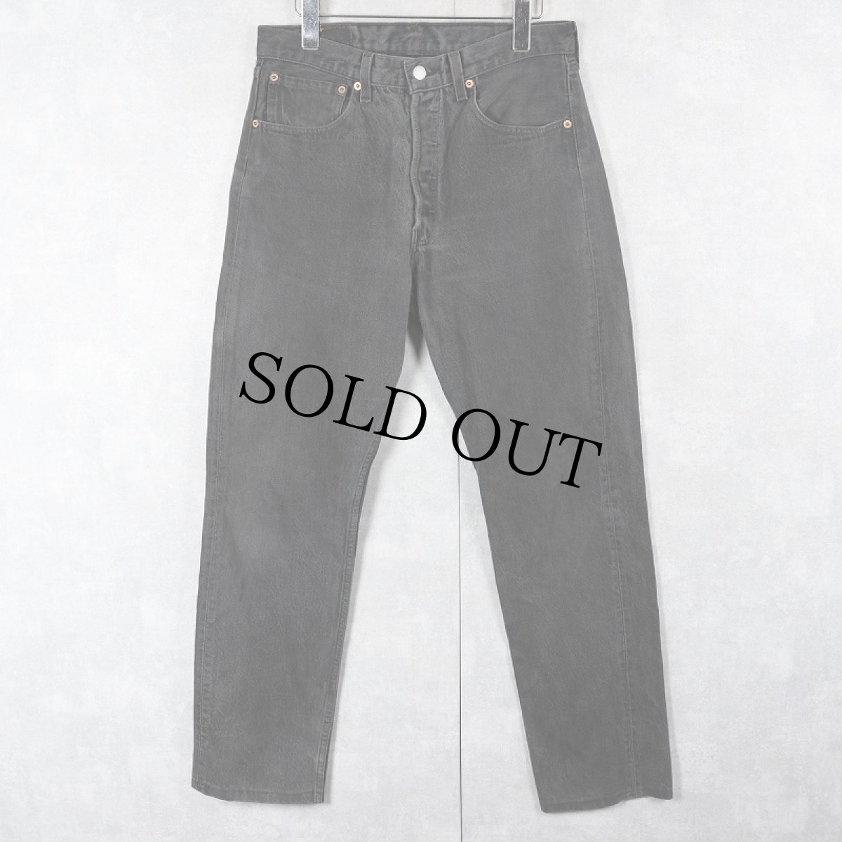 画像1: 90's Levi's 501 USA製 "サルファブラック" ブラックデニムパンツ W31 (1)