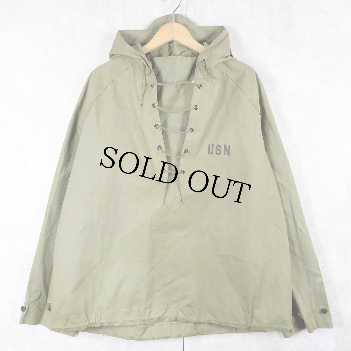 画像1: 40's U.S.NAVY N-2 レインデッキパーカー LARGE (1)