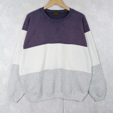 画像1: 70〜80's Eddie Bauer 前V 切り替えデザイン ラグランスウェット (1)