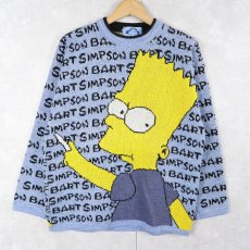 画像1: 2000's the SIMPSONS キャラクター ジャガード ユーロスキーニットセーター M (1)