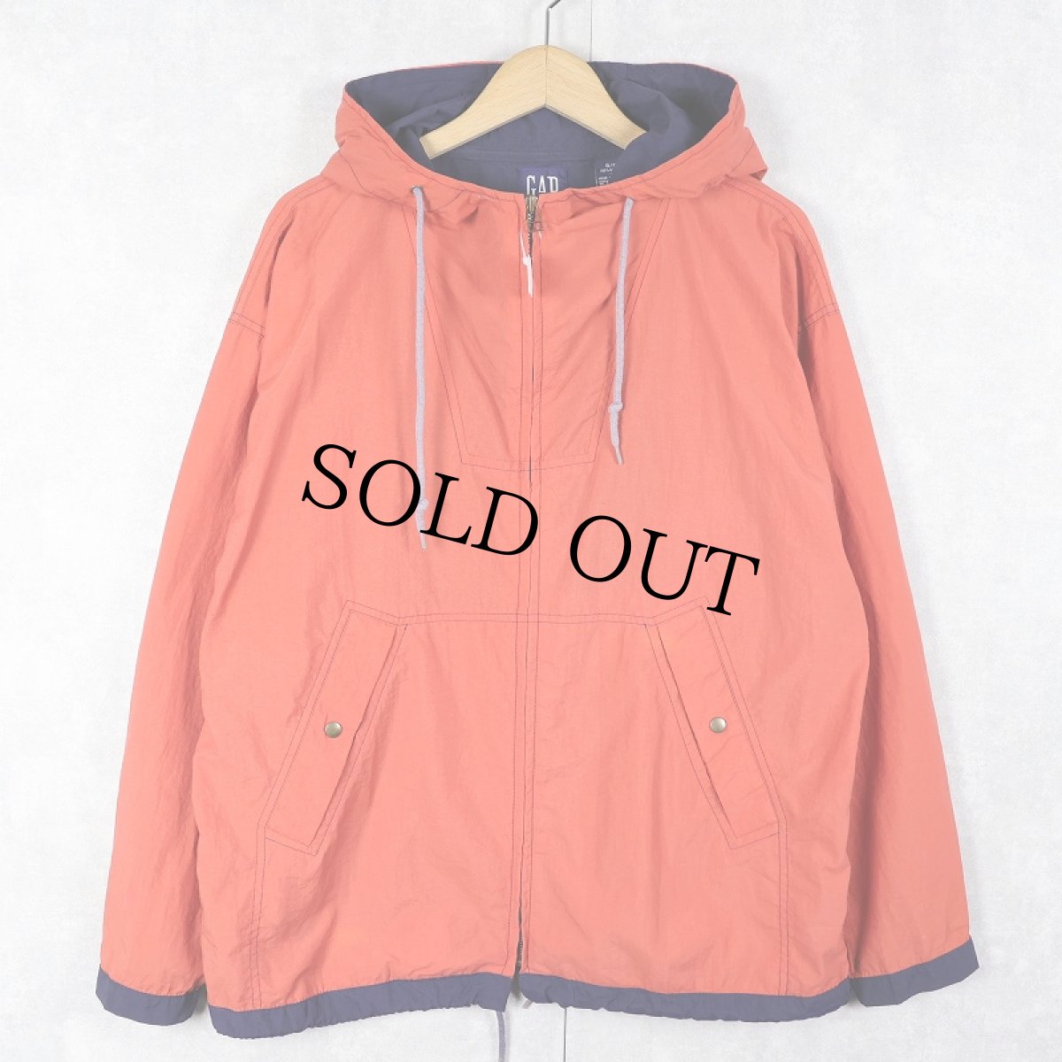 画像1: 90's GAP ナイロンジップパーカー S (1)