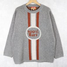 画像1: 2000's the SIMPSONS "100% Bart" キャラクター ジャガード ユーロスキーニットセーター L (1)