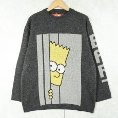 画像1: 2000's the SIMPSONS "BART" キャラクター ジャガード ユーロスキーニットセーター (1)