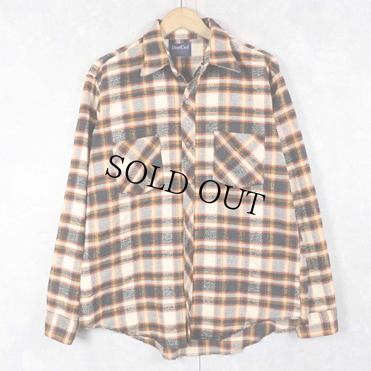 画像1: 70's DeeCee USA製 チェック柄 ヘビーネルシャツ  (1)