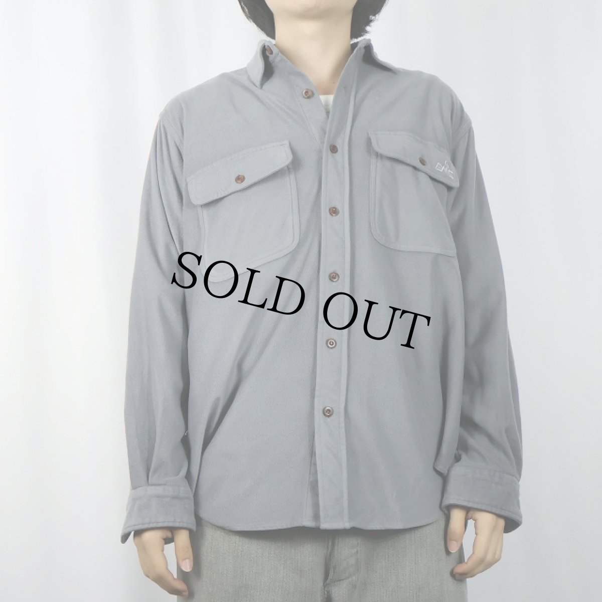 画像3: 90's EMS ロゴ刺繍 フリースシャツ M (3)