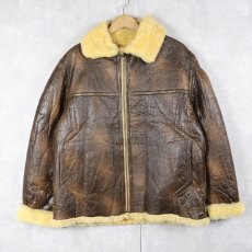 画像1: B-3 TYPE ムートンフライトジャケット BROWN (1)