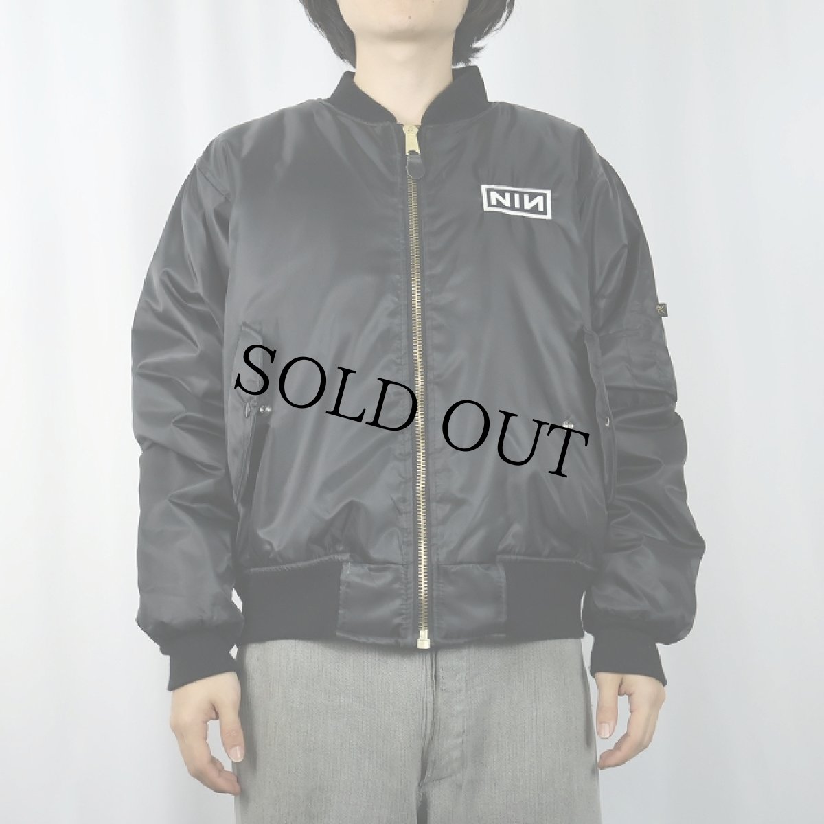 画像5: ROTHCO MA-1 TYPE "NINE INCH NAILS" ロックバンド ロゴ刺繍 フライトジャケット BLACK M (5)