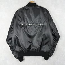 画像1: ROTHCO MA-1 TYPE "NINE INCH NAILS" ロックバンド ロゴ刺繍 フライトジャケット BLACK M (1)