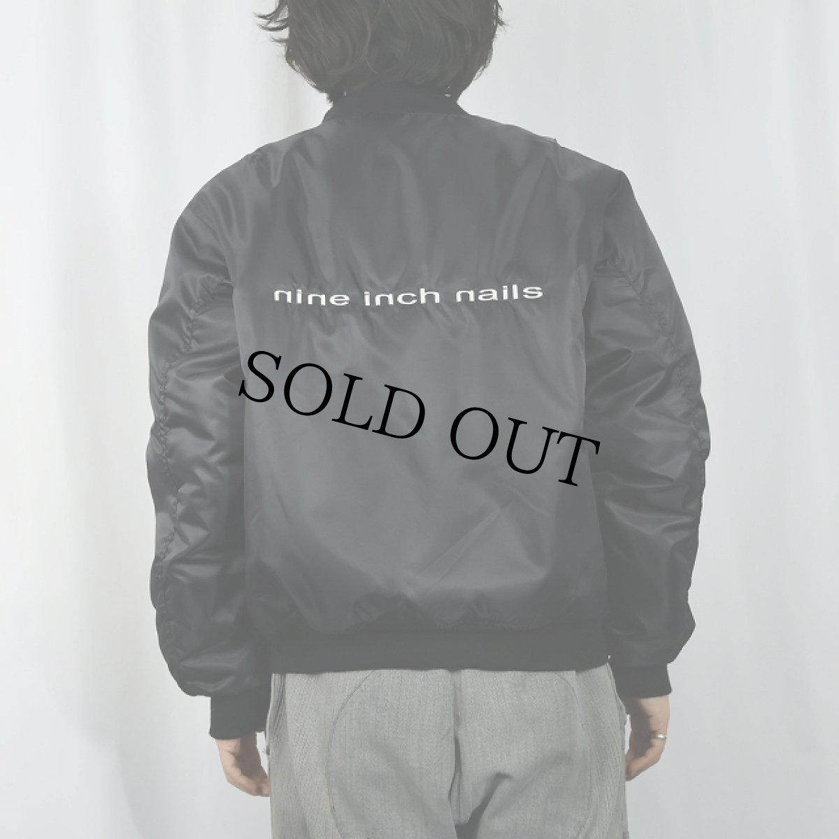 画像6: ROTHCO MA-1 TYPE "NINE INCH NAILS" ロックバンド ロゴ刺繍 フライトジャケット BLACK M (6)