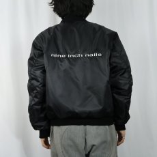 画像6: ROTHCO MA-1 TYPE "NINE INCH NAILS" ロックバンド ロゴ刺繍 フライトジャケット BLACK M (6)