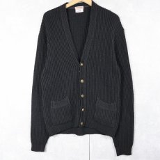 画像1: 60's McGREGOR USA製 ウールニットカーディガン BLACK SIZE44 (1)
