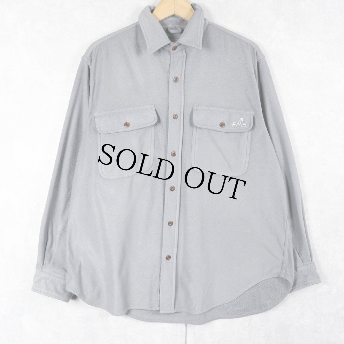 画像1: 90's EMS ロゴ刺繍 フリースシャツ M (1)