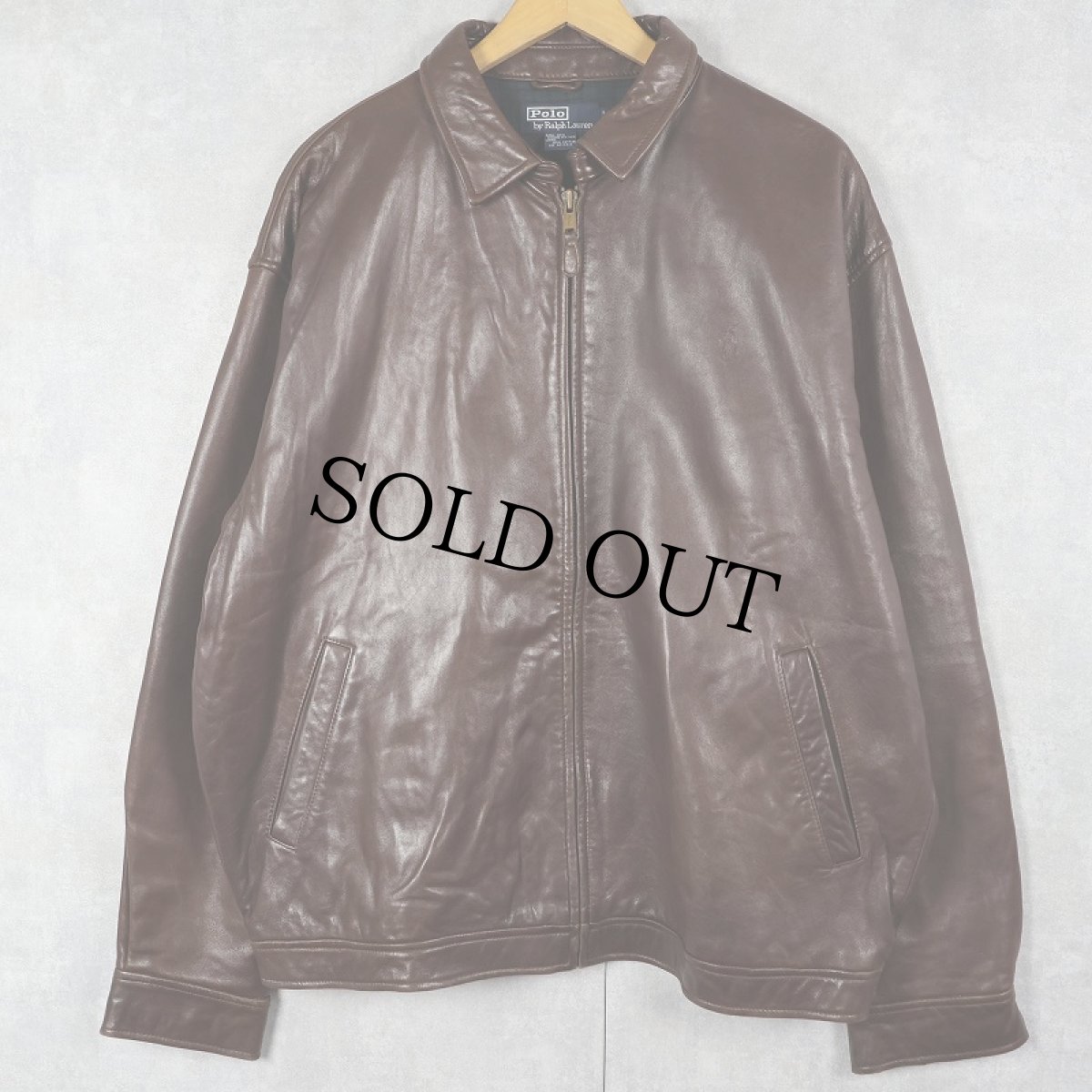 画像1: POLO Ralph Lauren ラムレザー スイングトップ XL (1)