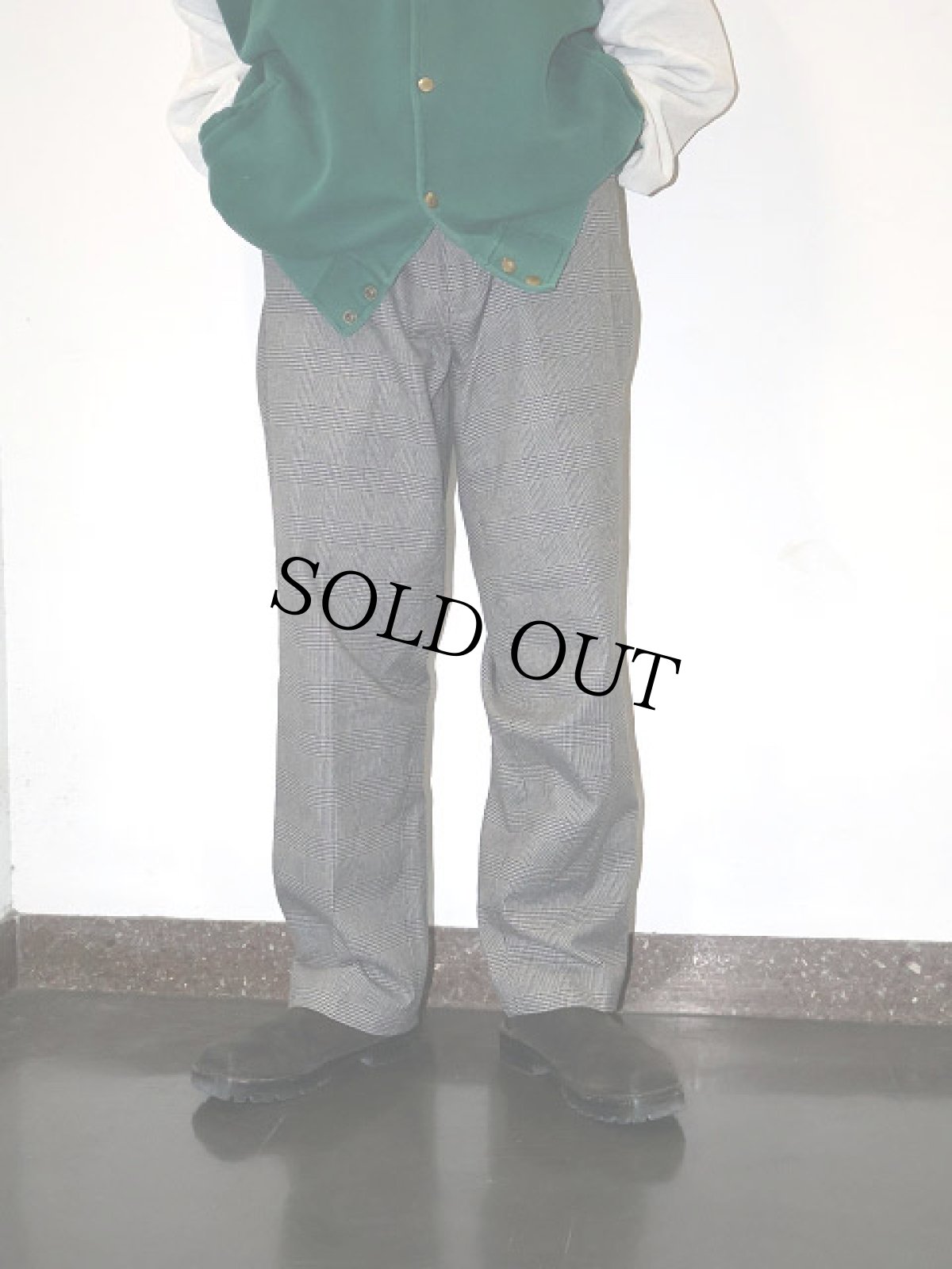 画像1: POLO Ralph Lauren 千鳥格子柄 コットン×ウールスラックス タグ付き未使用 W34 (1)