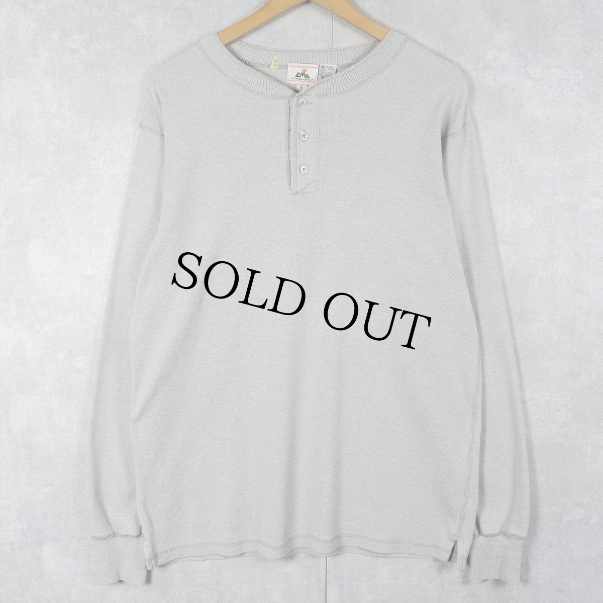 画像1: 80's EMS ヘンリーネック リブロンT L (1)