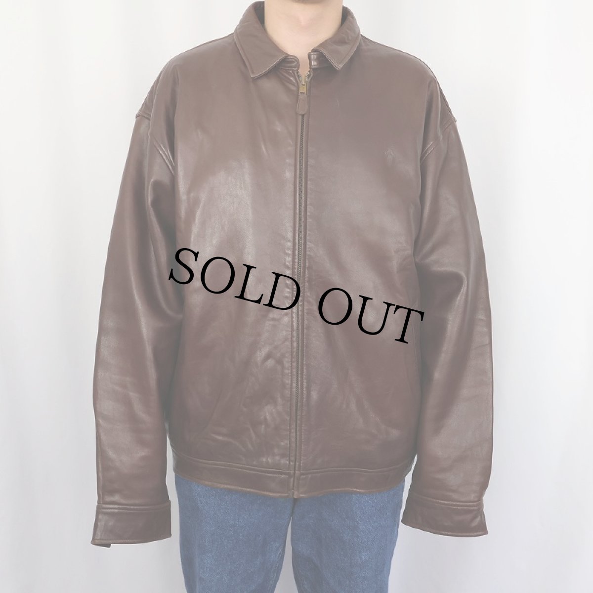 画像2: POLO Ralph Lauren ラムレザー スイングトップ XL (2)