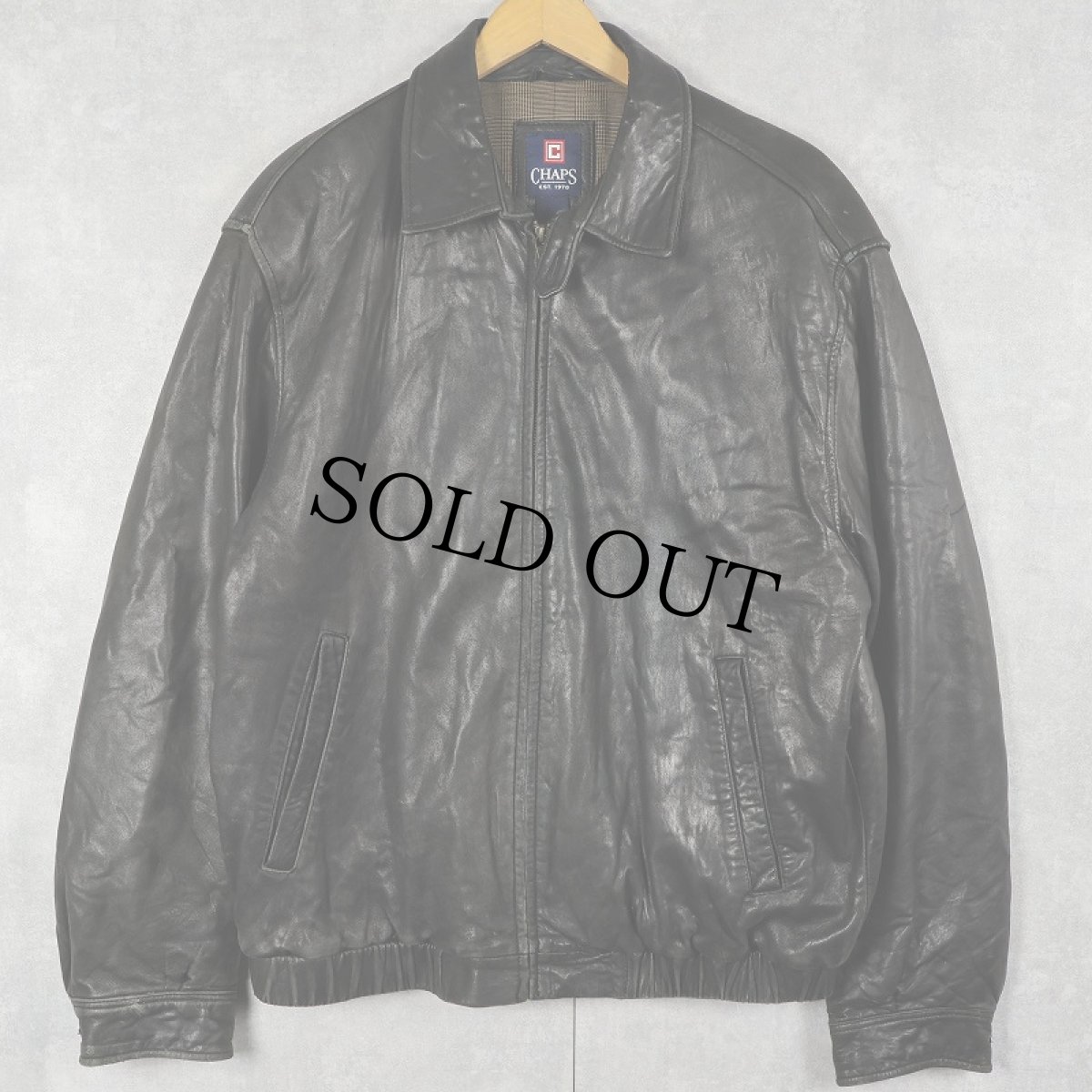 画像1: CHAPS ラムレザー スイングトップ BLACK M (1)