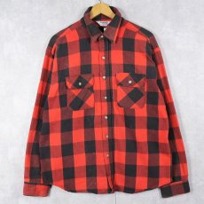 画像1: 70〜80's FIVE BROTHER USA製 バッファローチェック柄 ヘビーネルシャツ XL (1)