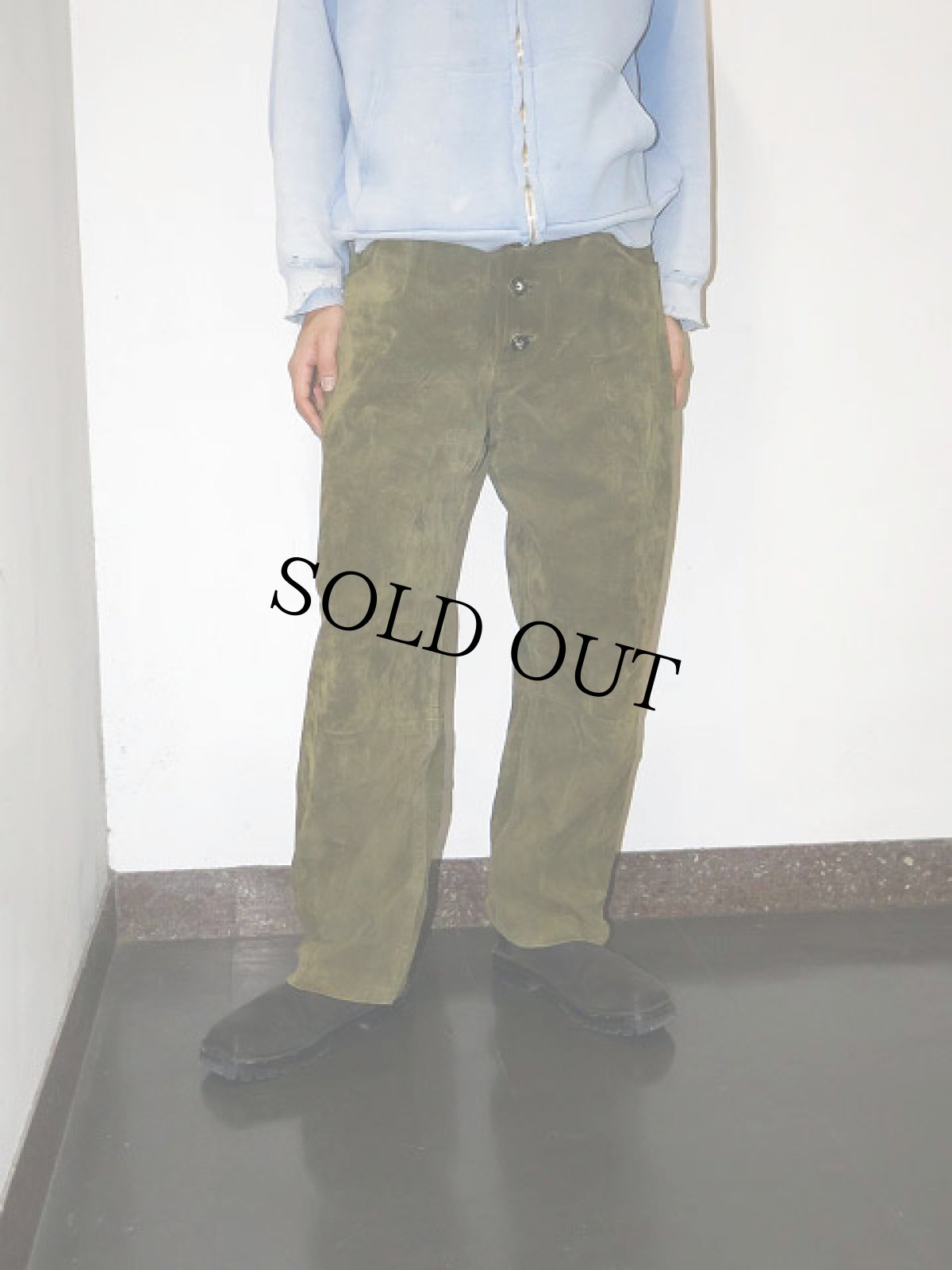 画像1: スエードレザーパンツ W34 (1)