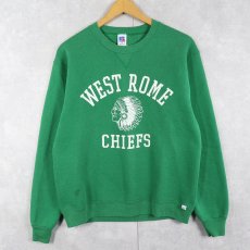 画像1: 80's RUSSELL ATHLETIC USA製 "WEST ROME CHIEFS" 前V プリントスウェット M (1)