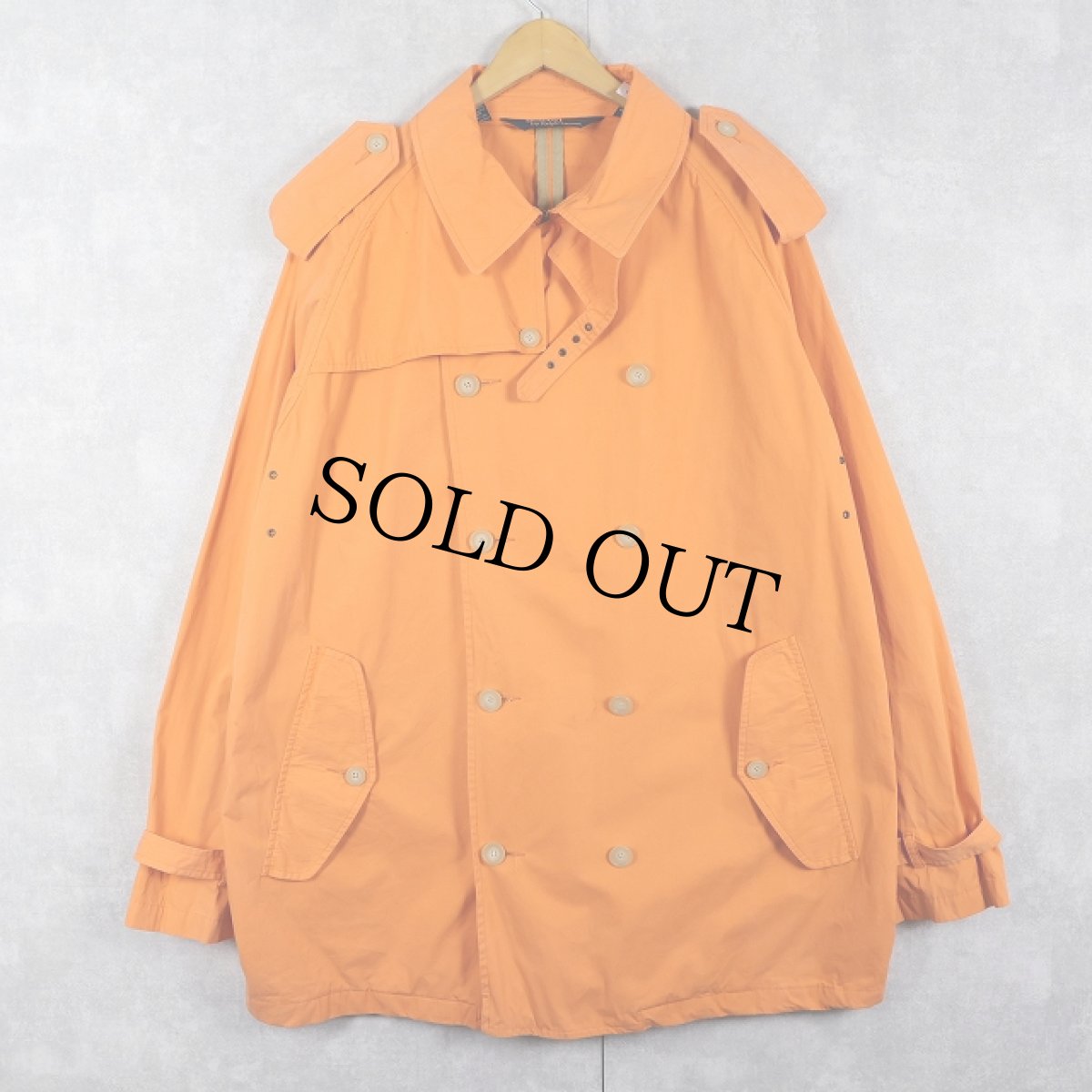 画像1: POLO Ralph Lauren ショートトレンチコート XL (1)