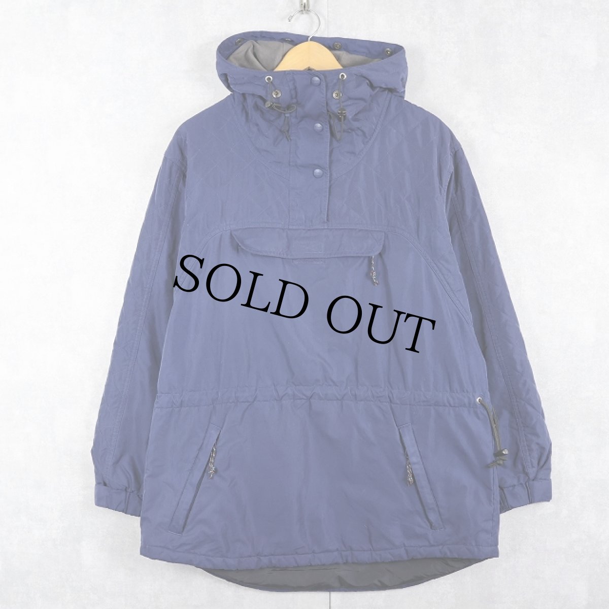 画像1: L.L.Bean 中綿入り ナイロンアノラックパーカー NAVY L (1)