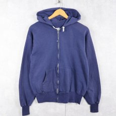 画像1: 70's Healthknit USA製 スウェットジップパーカー NAVY L (1)