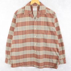 画像1: 50〜60's Champion SANFORIZED JAPAN製 チェック柄 コットンオープンカラーシャツ  (1)