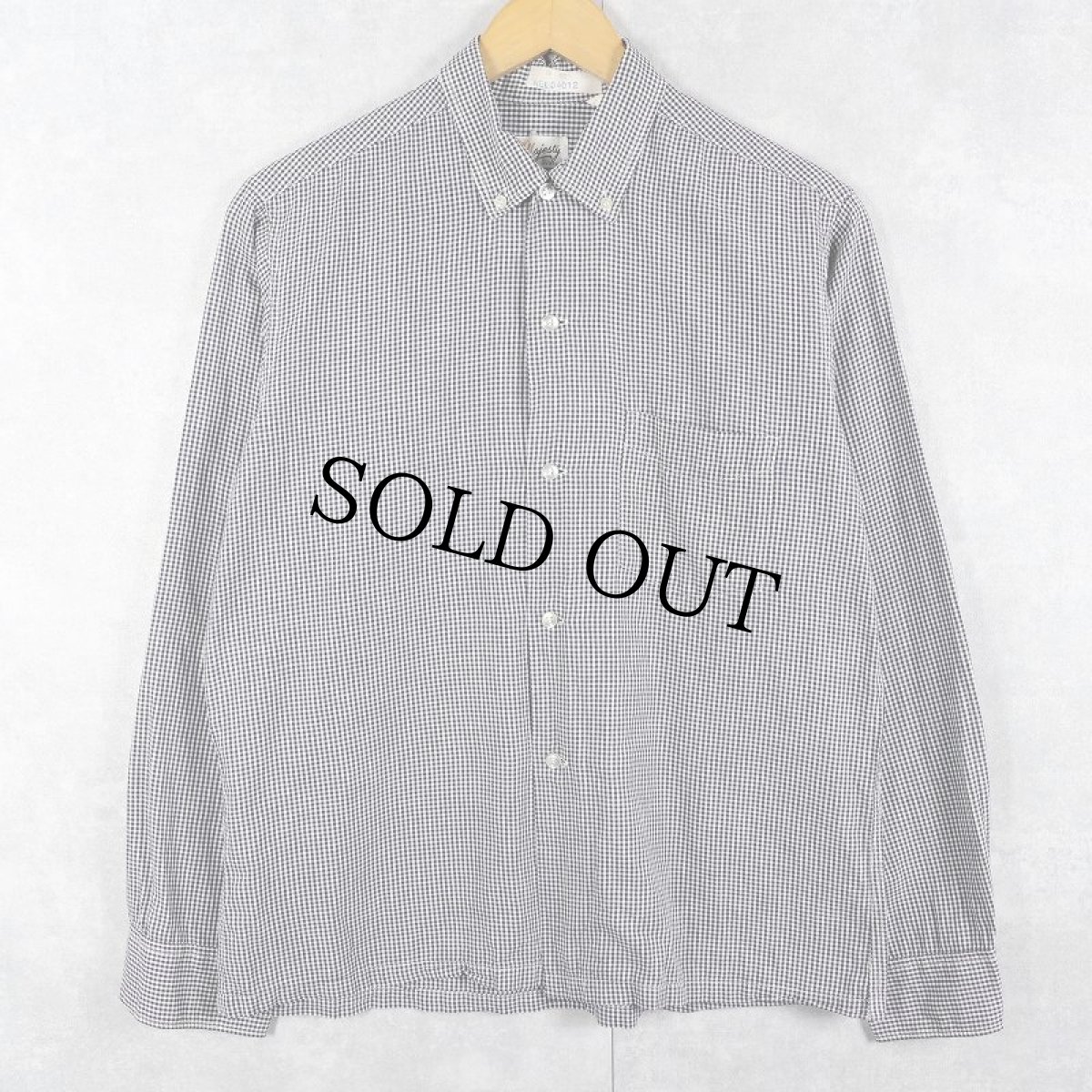 画像1: 60's Majesty ギンガムチェック柄 コットンボタンダウンシャツ M (1)