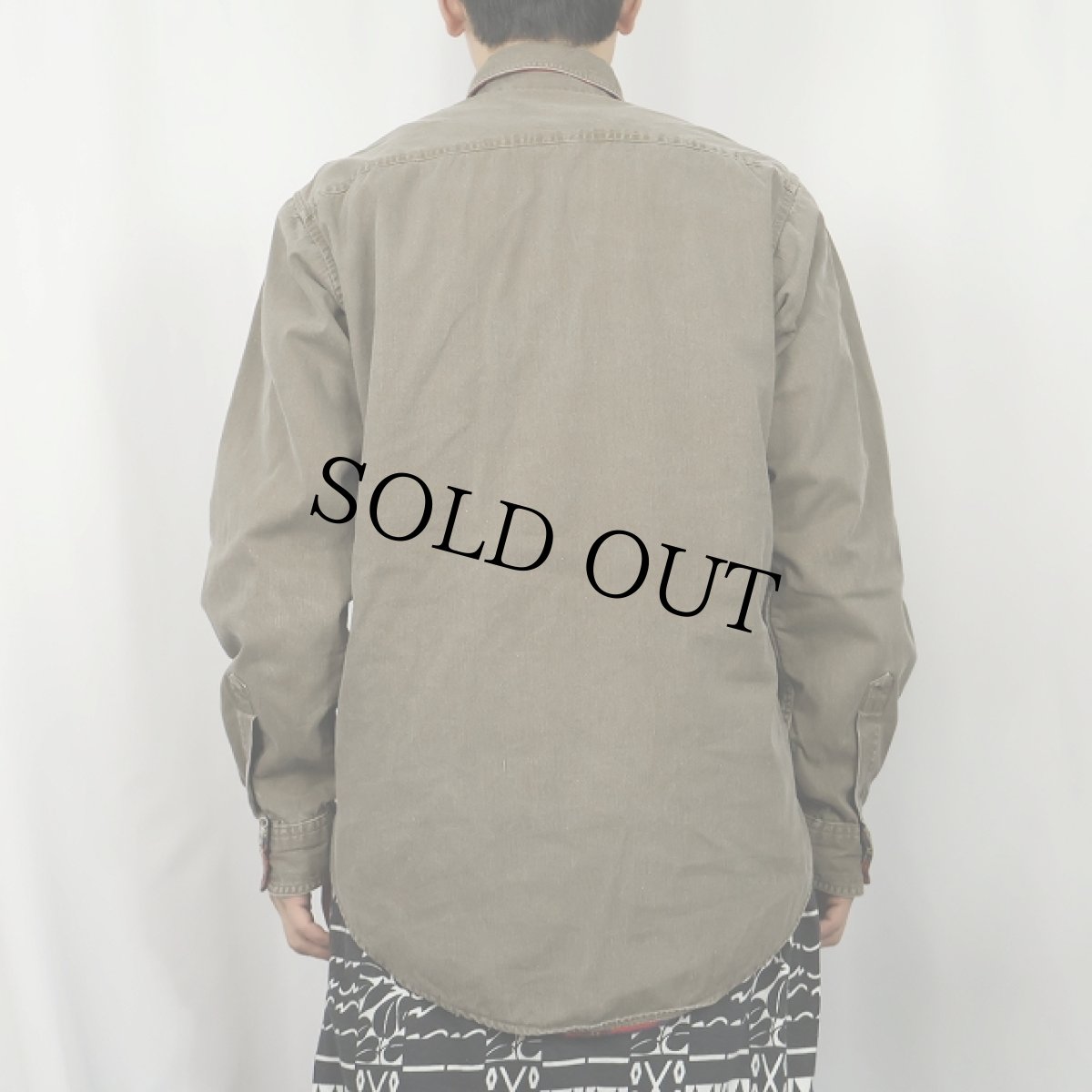 画像3: 80〜90's L.L.Bean USA製 裏地チェック コットンワークシャツ M (3)